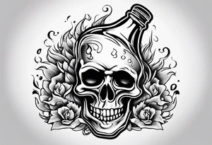 Flaming rag in bottle tattoo idea