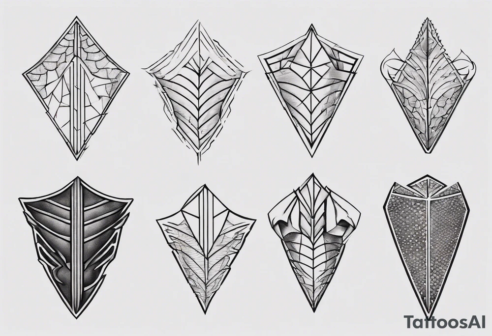 Dragon scale armor geometric tattoo idea