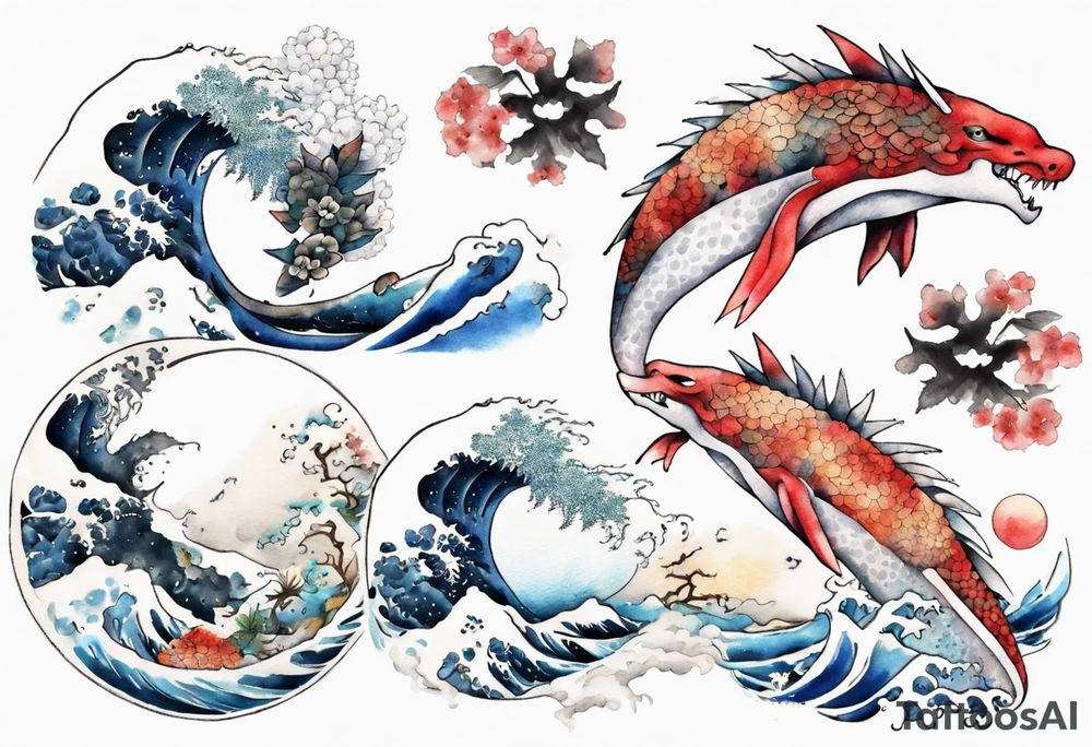 a white Bake-kujira tattoo idea