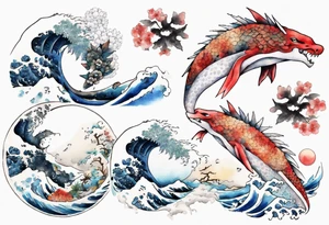 a white Bake-kujira tattoo idea