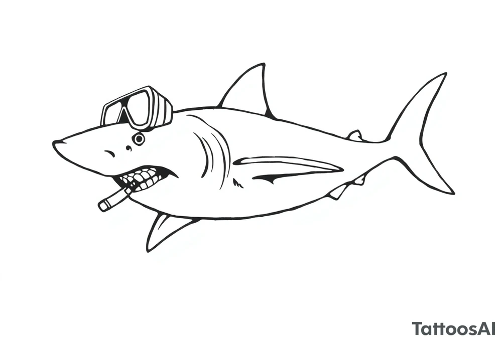 shark scuba diving tattoo idea