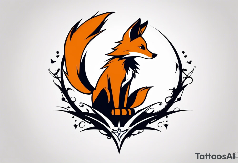 Renard sur un fond boussole. Il faut une clé ( style keyblade dans kingdom hearts. Tatouage sur l'avant bras tattoo idea