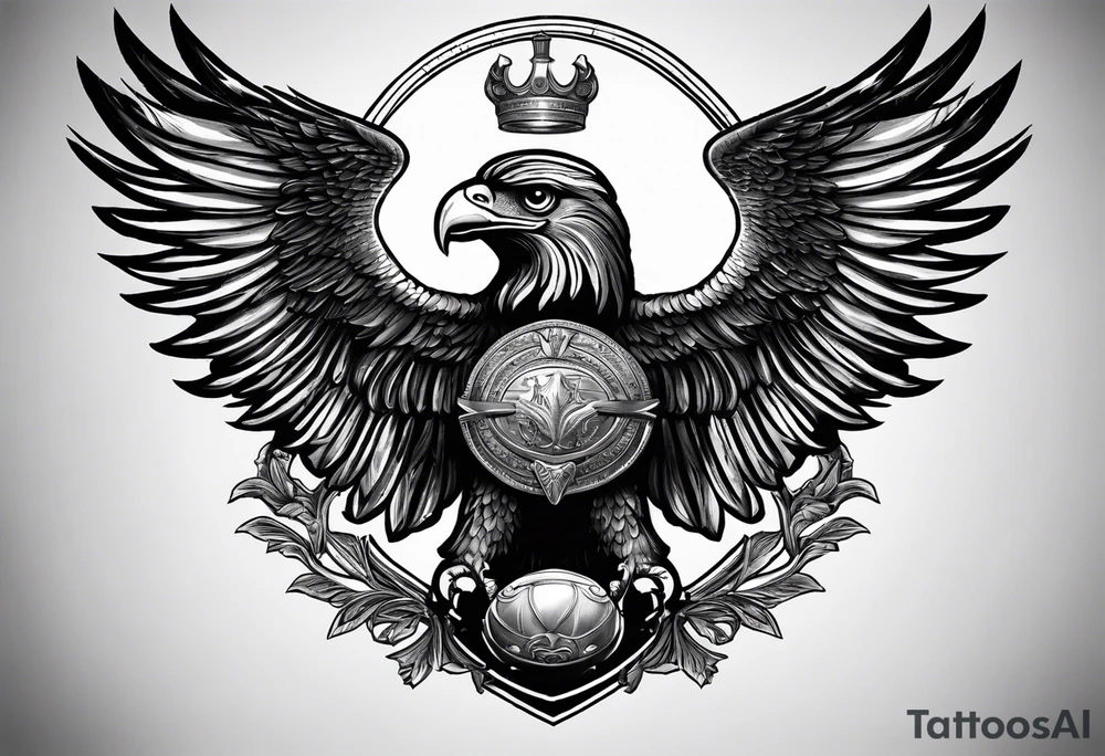 Si vis pacem, para bellum
Roman helmet and crest and eagle soaring tattoo idea