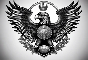 Si vis pacem, para bellum
Roman helmet and crest and eagle soaring tattoo idea