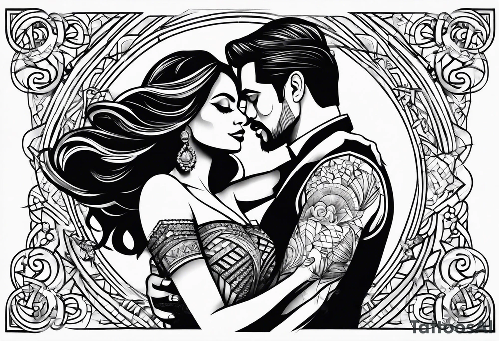 Dancing salsa couple tattoo idea