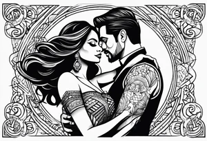 Dancing salsa couple tattoo idea