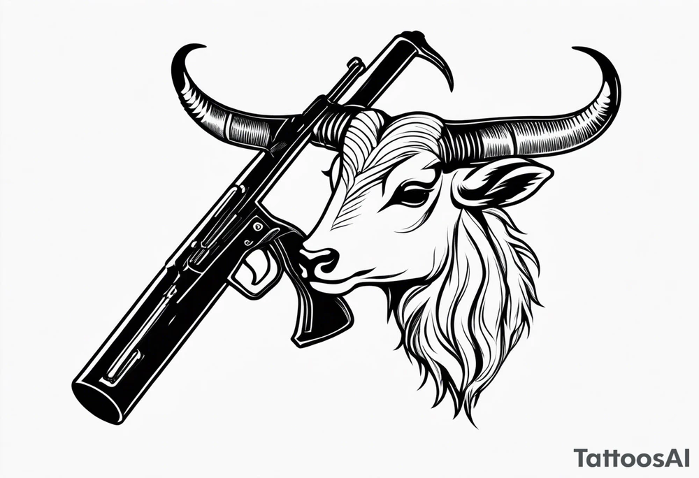 capricorn with sunglasses and shotgun tattoo idea