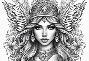 Diamond angel tattoo idea