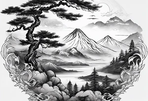 雙狼在山上 tattoo idea