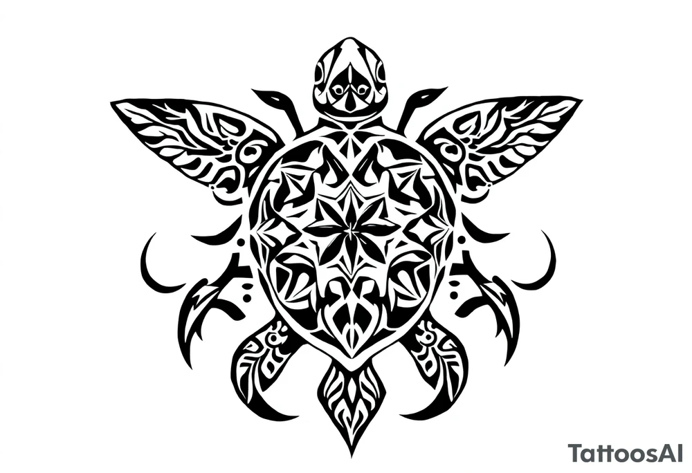 Sea turtle  tribal tattoo idea