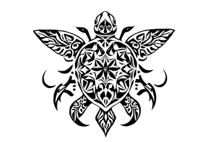 Sea turtle  tribal tattoo idea