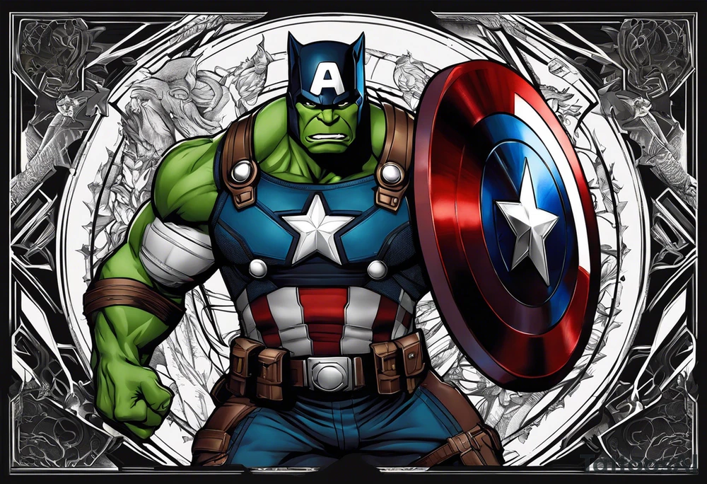 I want to change Avengers characters with animals. Hulk will be Badger, Thor will be Alpha Grey Wolf, Captain America will be Bull, Iron Man will be Canary, Black Widow will be Axolotl, Hawk Eye will be Sudan Plated Lizard and Nick Fury will be Cat tattoo idea