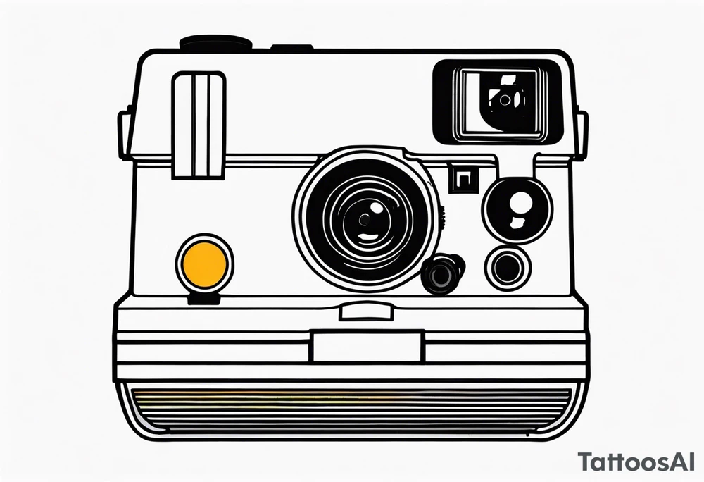 the outline of a polaroid-picture tattoo idea