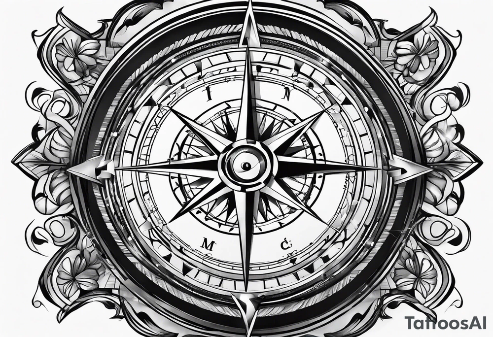 north south compass tattoo idea