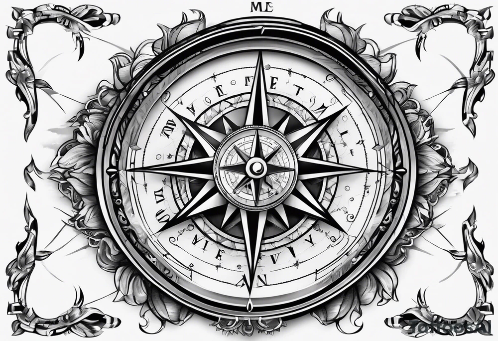 Compass broken tattoo idea