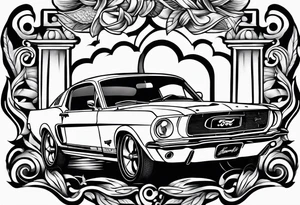 Bowling and ford mustang fox body tattoo idea
