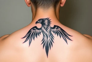 tribal hawk silhouette tattoo idea