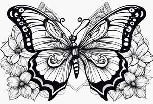 Butterfly flower tattoo idea