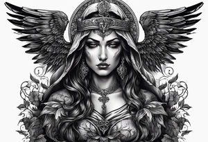portrait of the biblical angel of death tattoo idea