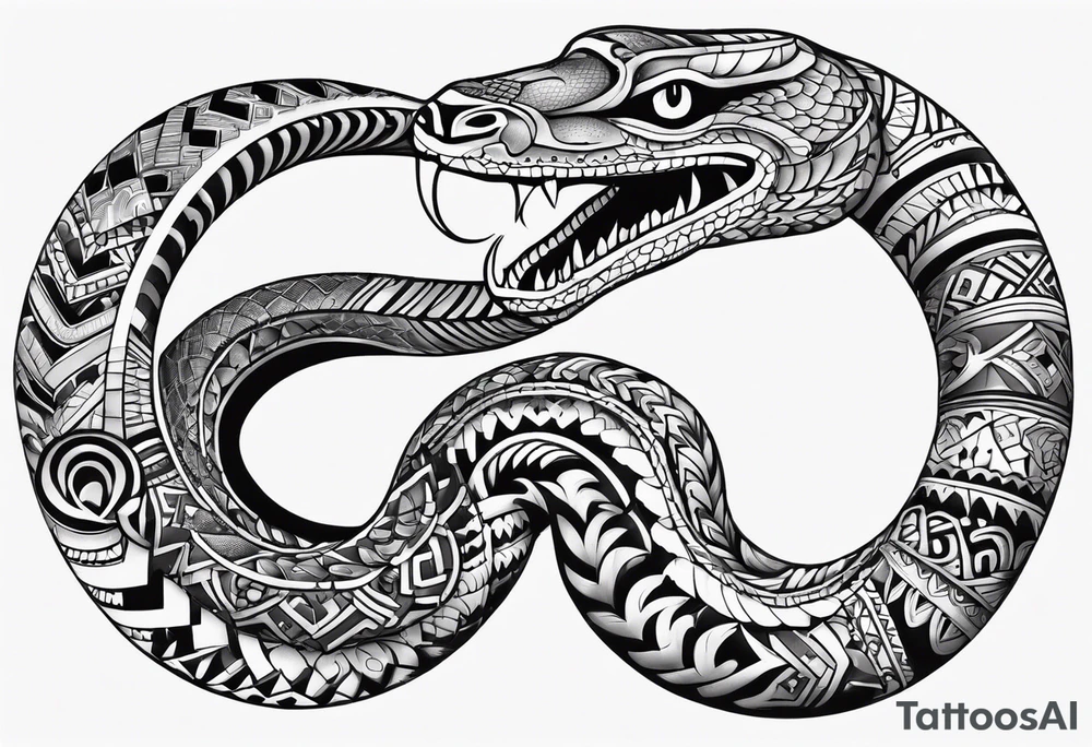 aztec snake sleeve tattoo idea