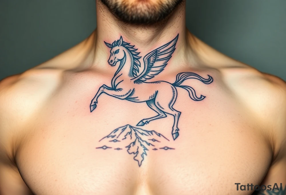 the centaur hovering over the world tattoo idea