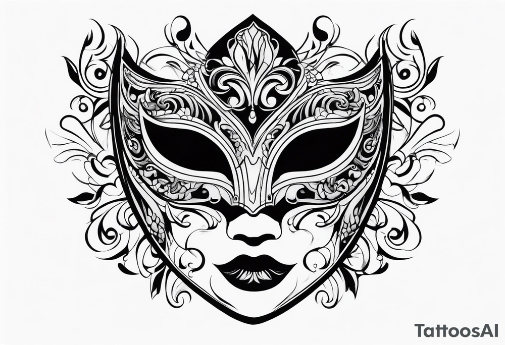 masquerade mask with smoke tattoo idea