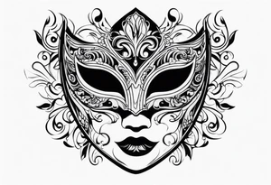 masquerade mask with smoke tattoo idea