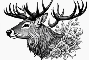 A deer showing fangs tattoo idea