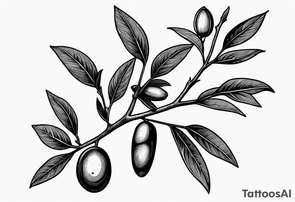 An olive branch with a thornvine tattoo idea