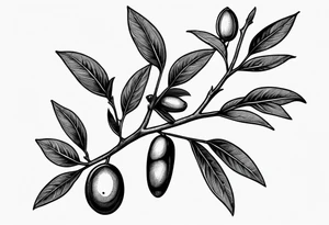 An olive branch with a thornvine tattoo idea