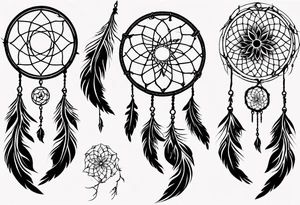 Phoenix floral dream catcher tattoo idea