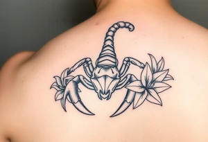 A scorpion with lilys tattoo idea