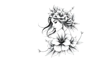Strong, queen, warrior, survivor, flowers tattoo idea