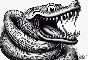 Earthworm with smile tattoo idea
