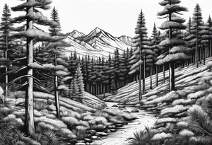 Pine Forest No Mountains tattoo idea
