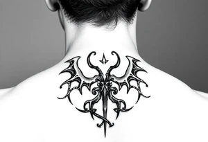 A simple tramp stamp that says Property of Chrys Hecate tattoo idea