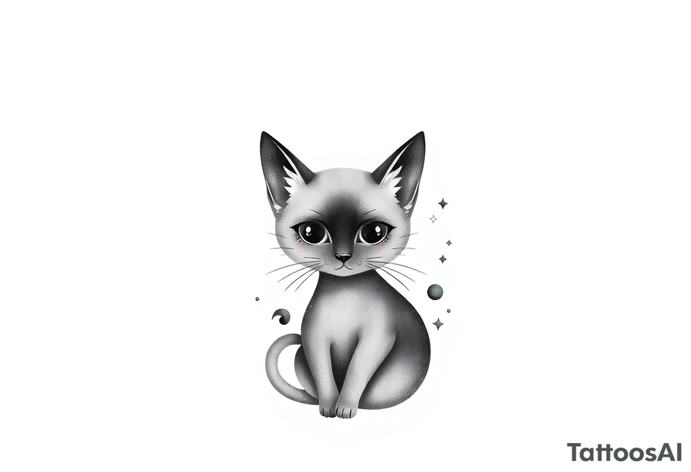 Adorable luna cat tattoo idea