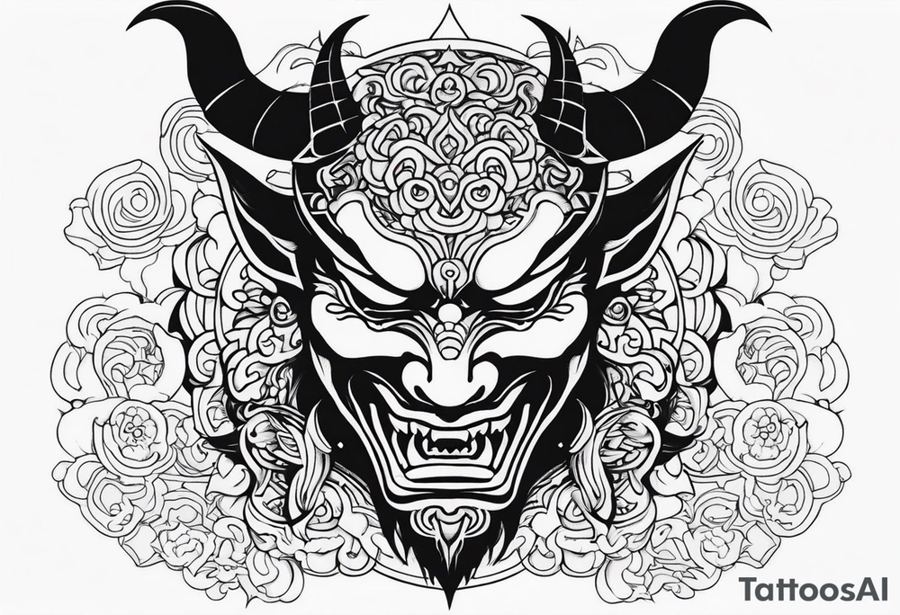 japanese demon tattoo idea