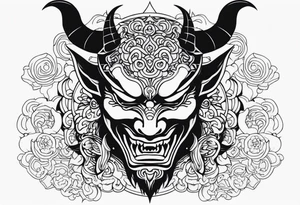 japanese demon tattoo idea