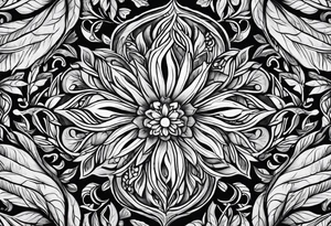 wood bark foliage tattoo idea