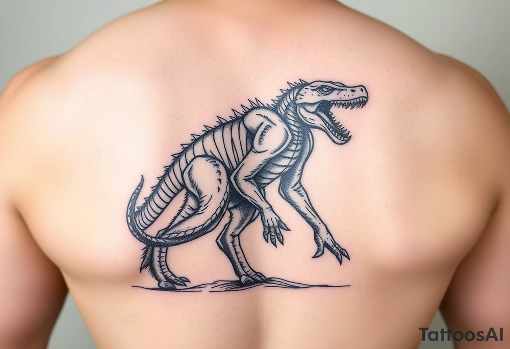 A giant walking with a snake tattoo idea