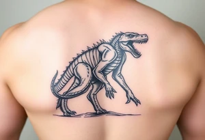 A giant walking with a snake tattoo idea