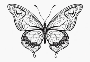 A butterfly mixed with brain on your wings tattoo idea