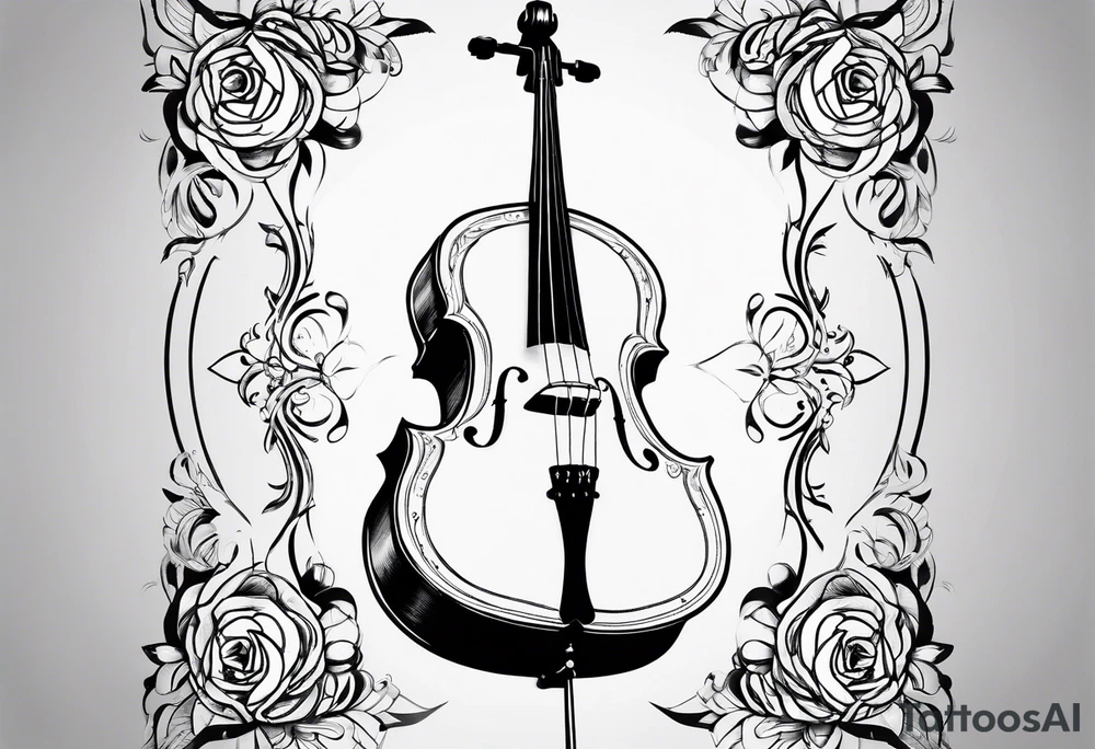triangular cello tattoo idea