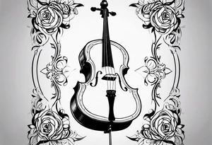 triangular cello tattoo idea