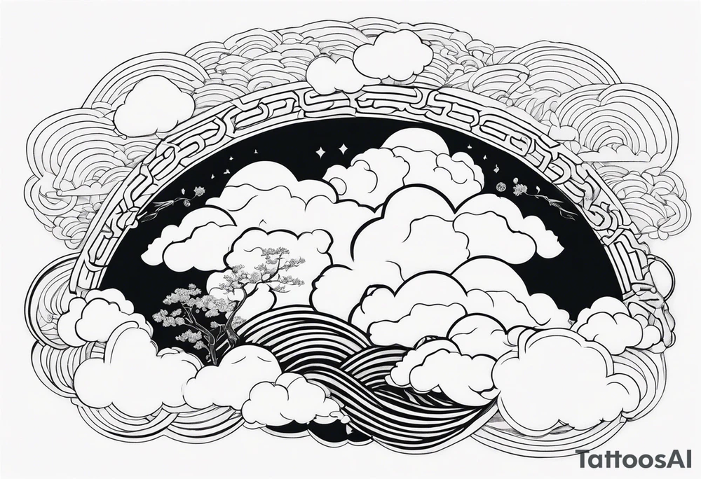 ukiyoe, cloud, hands tattoo idea