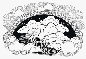 ukiyoe, cloud, hands tattoo idea