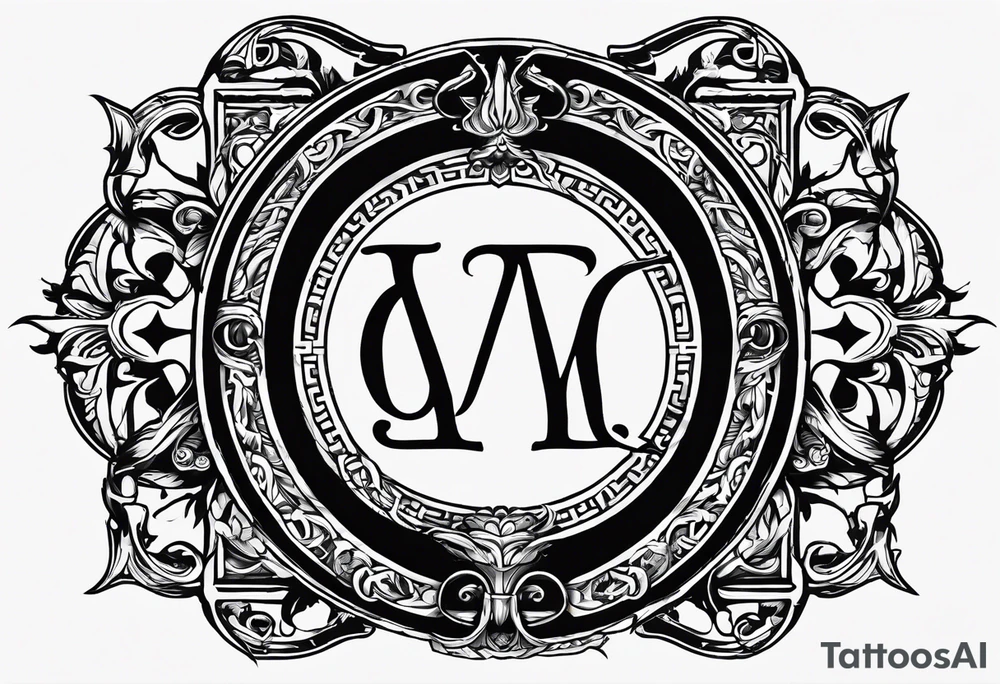 Greek Capital Letter Omega symbol death metal style tattoo idea