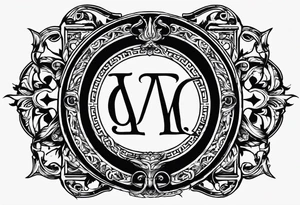 Greek Capital Letter Omega symbol death metal style tattoo idea