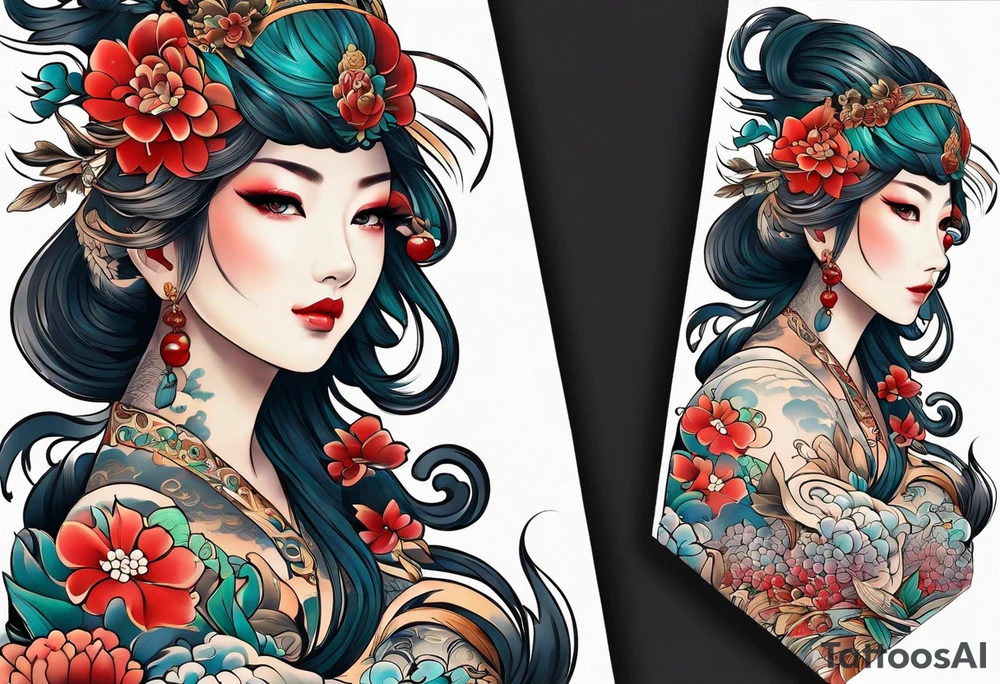 Traditional japanese neck tattoo tattoo idea